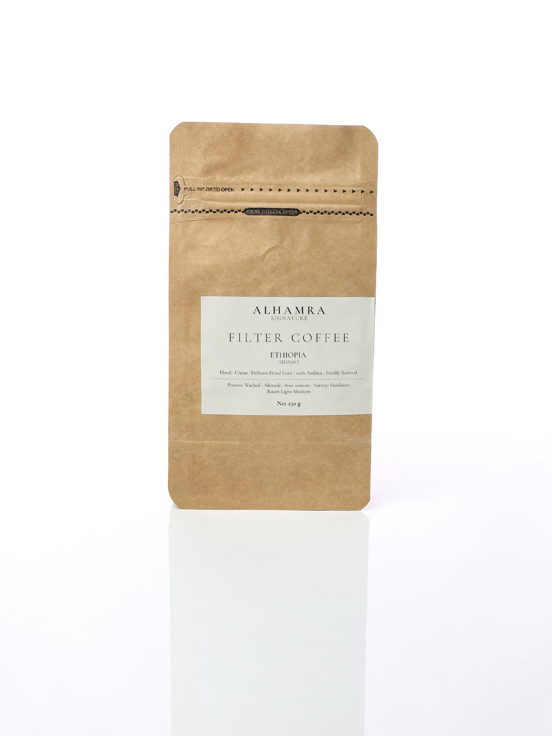 Taze Çekilmiş Filtre Kahve - ALHAMRA Signature - ethiopia sidamo 250 g