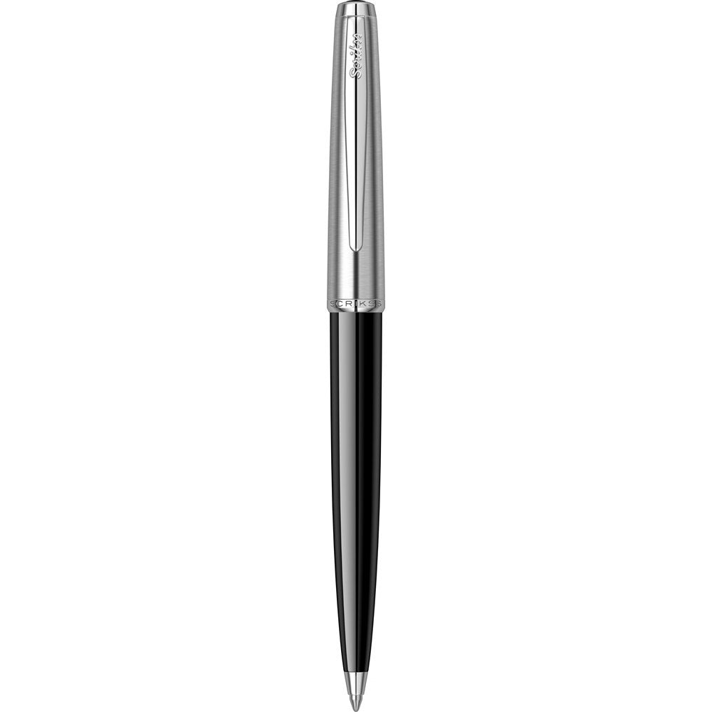 Scrikss Premium Tükenmez Kalem | Siyah & Krom Tasarım