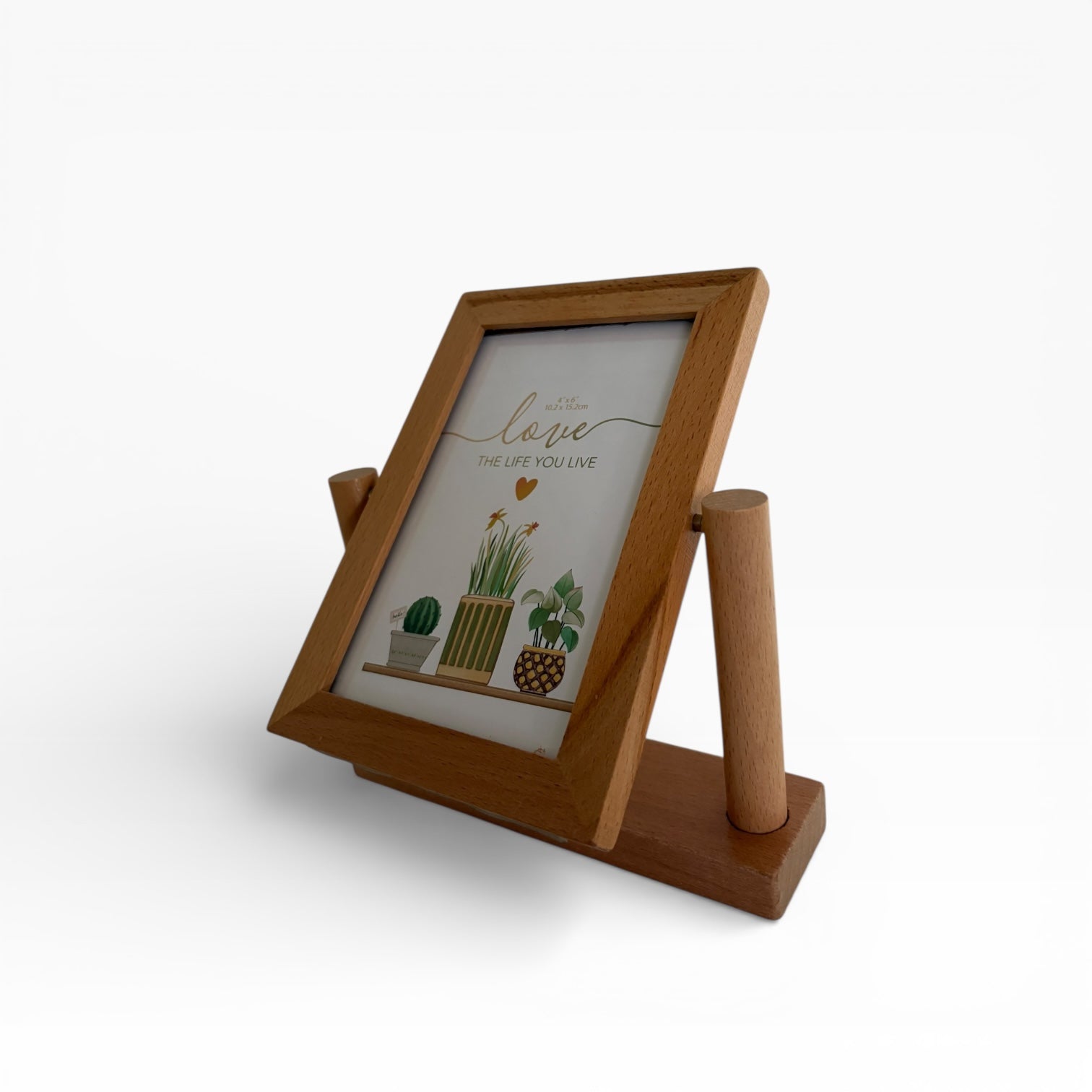 Ahşap Döner Fotoğraf Çerçevesi (10x15 cm Fotoğraf Uyumlu)