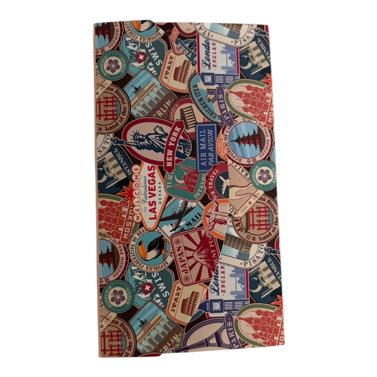 Gezgin Pul Desenli Büyük Zarf Defter – 20×11 cm