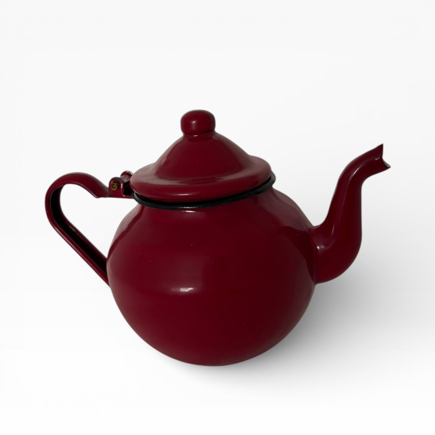 700 cc Orijinal Emaye Kırmızı Demlik