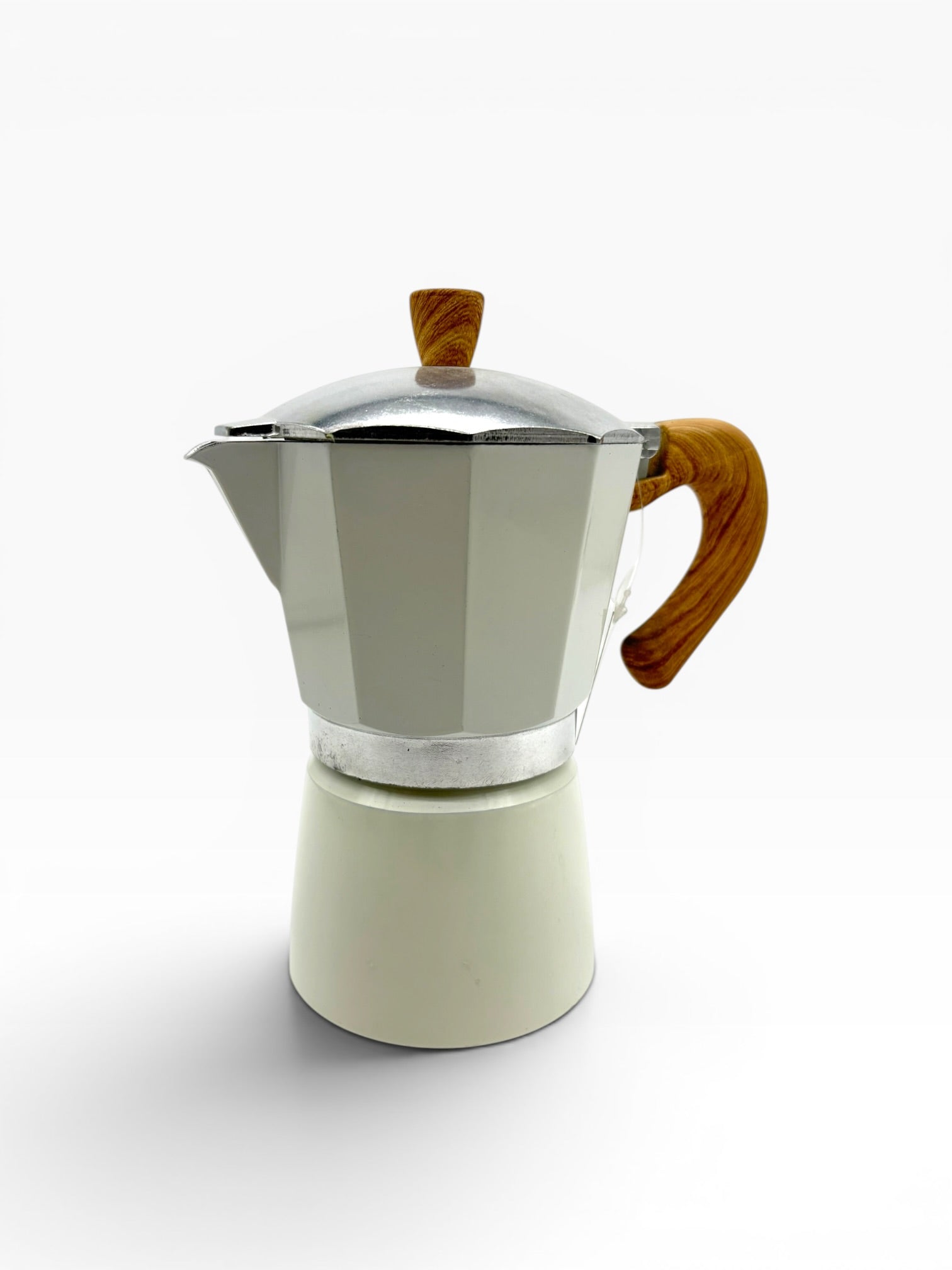 6 Cup Moka Pot Kahve Cezvesi – Beyaz
