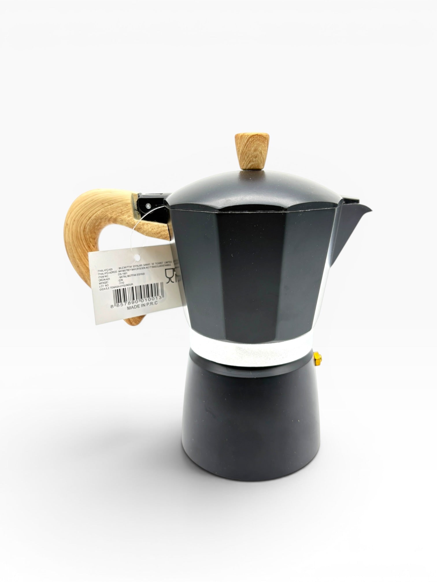6 Cup Moka Pot Kahve Cezvesi – Siyah