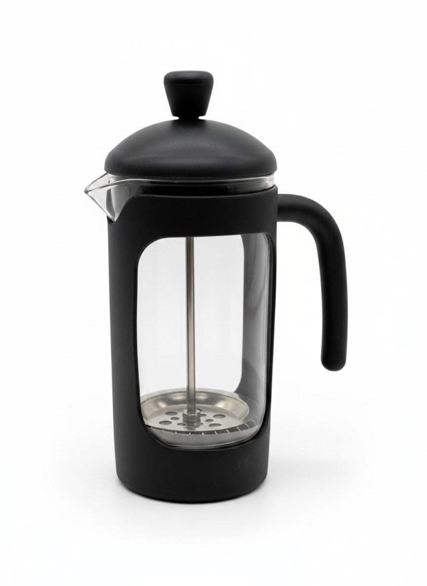 Borosilikat French Press 350 ml – Mat Siyah Kahve ve Bitki Çayı Demliği