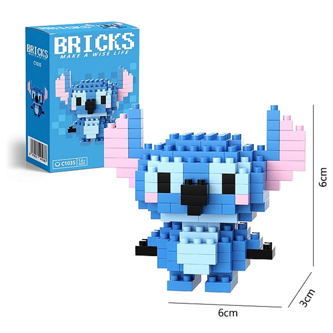 Stitch 3D Figür Mini Bricks Hobi Oyuncak – Mavi