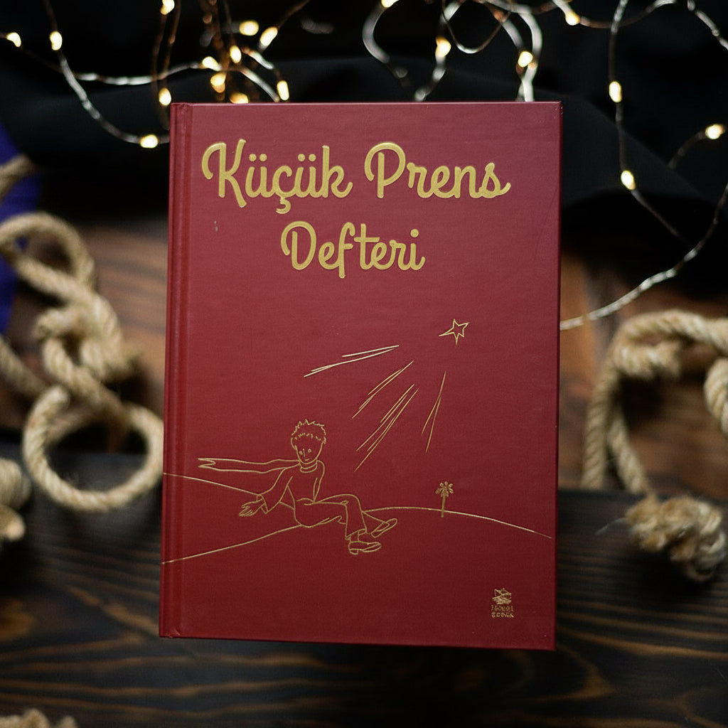 Küçük Prens Sert Kapak Çizgisiz Defter – Bordo