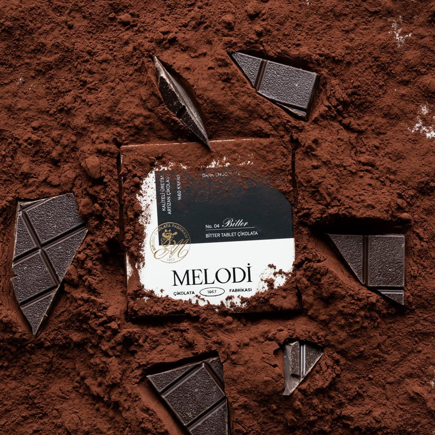 Melodi Bitter Çikolatalı Beyoğlu Tablet 60 gr – Premium Bitter Tablet Çikolata
