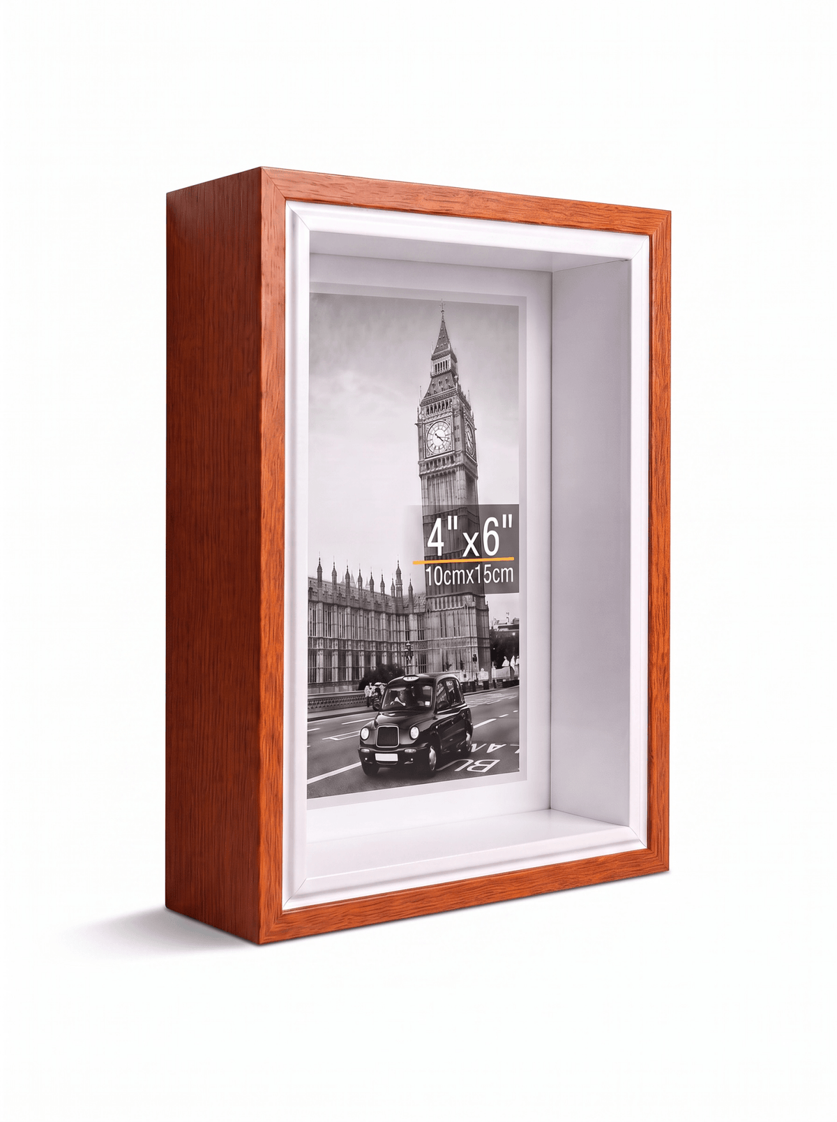 Ceviz Tonlu Ahşap Derin Fotoğraf Çerçevesi – 10 × 15 cm - zarifceconcept-1