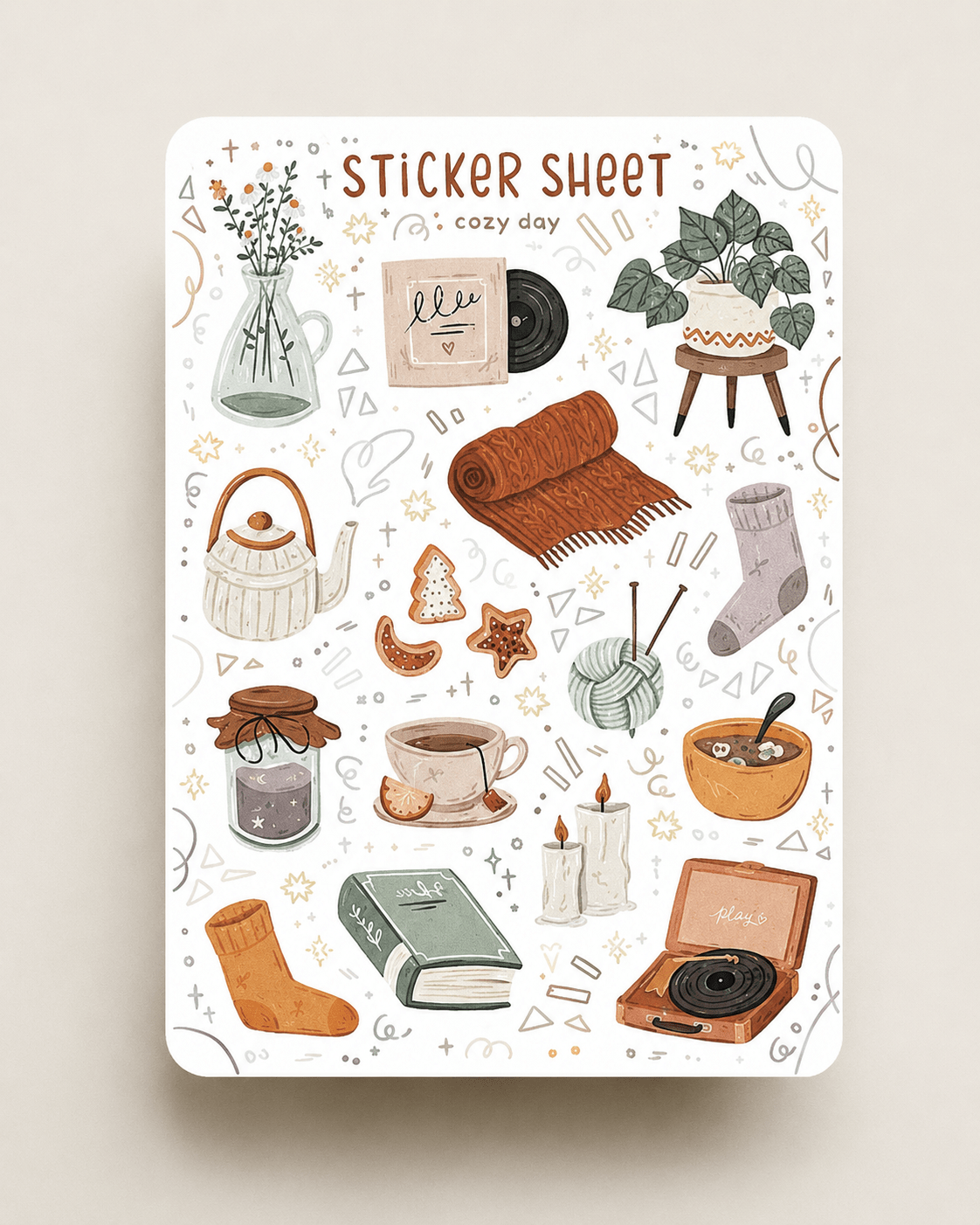 Cozy & Mola Temalı Sticker Sheet – Dekoratif Sticker 10 x 15 cm - zarifceconcept-2