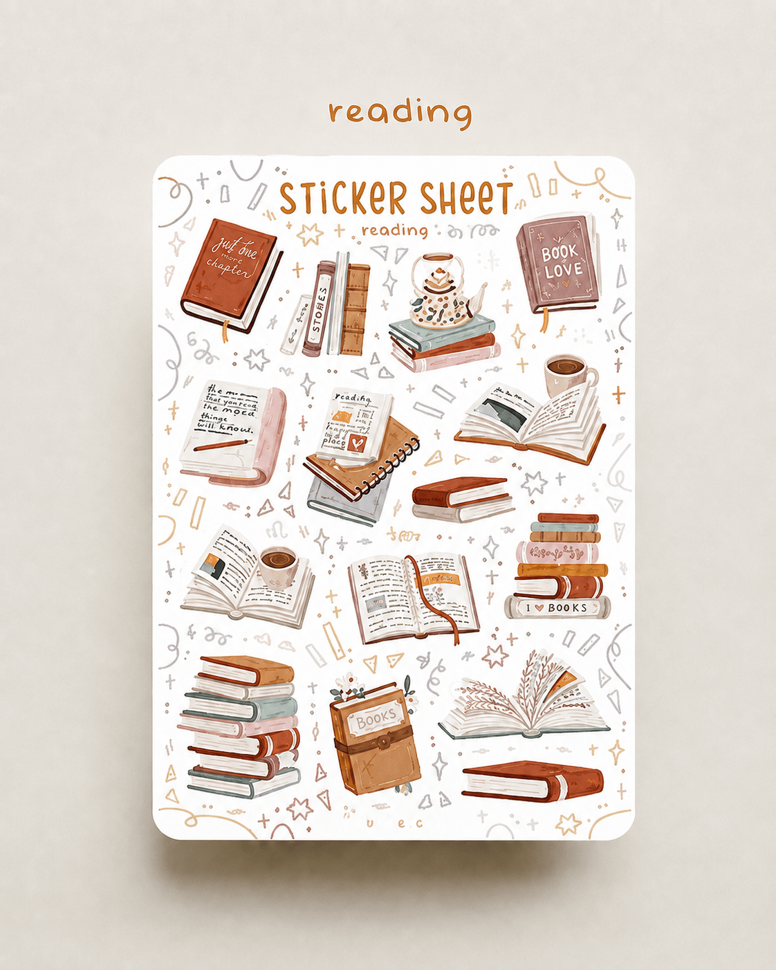 Kitap & Akademi Temalı Sticker Sheet – Dekoratif Sticker 10 x 15 cm - zarifceconcept-2