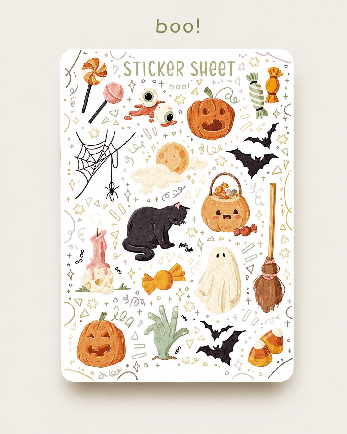 Mevsim & Eğlence Temalı Sticker Sheet – Dekoratif Sticker 10 x 15 cm - zarifceconcept-4