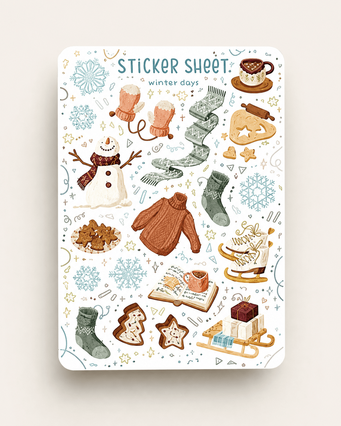 Mevsim & Eğlence Temalı Sticker Sheet – Dekoratif Sticker 10 x 15 cm - zarifceconcept-3