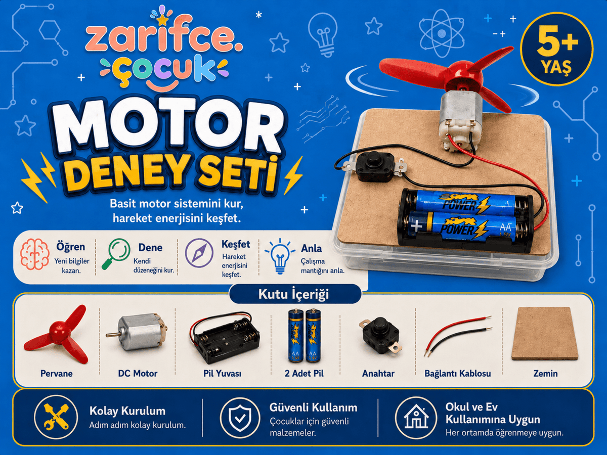 Motor Deney Seti – Basit Motor ve Pervane Devresi | 5+ Yaş - zarifceconcept-2