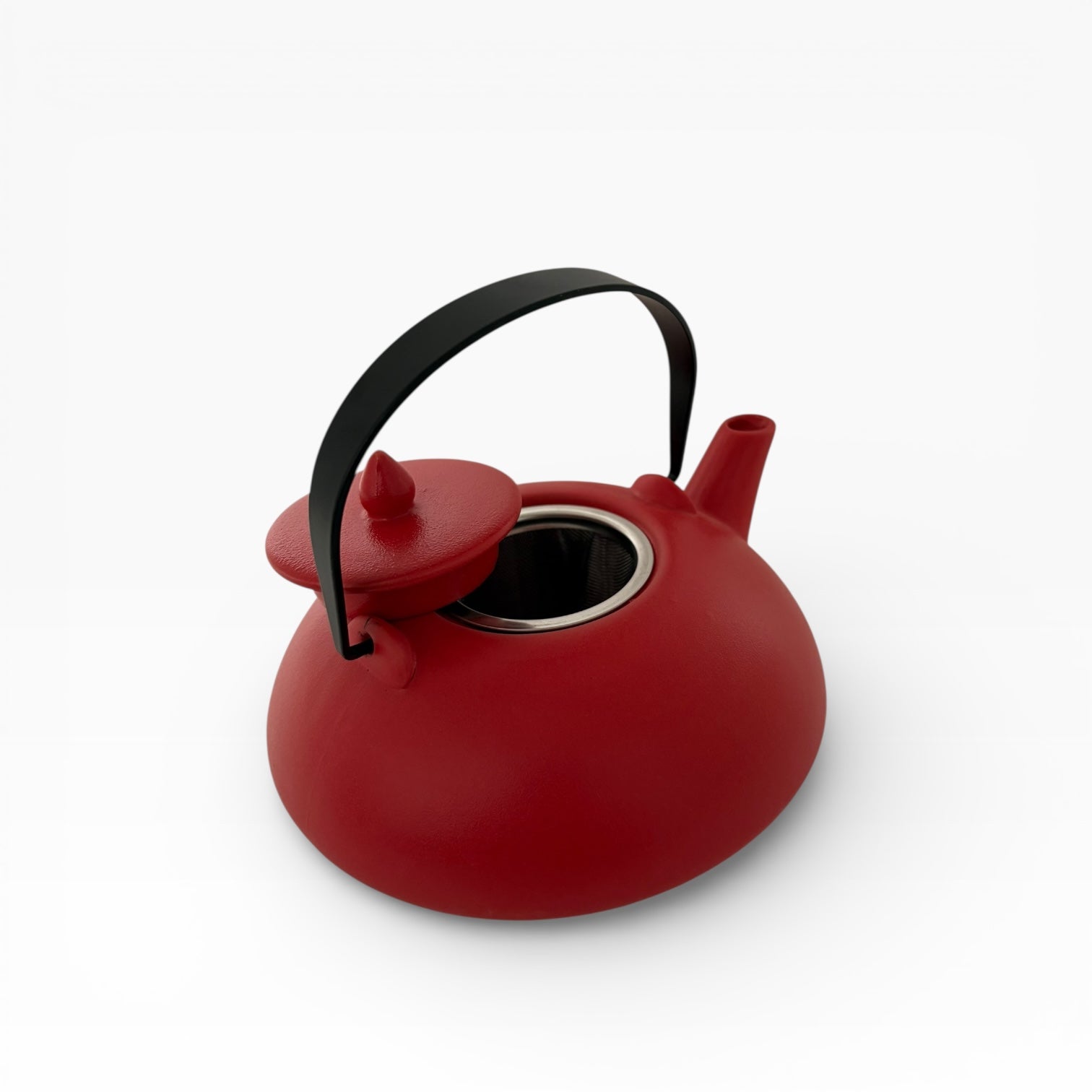 Porselen Demlik Mat-Kırmızı