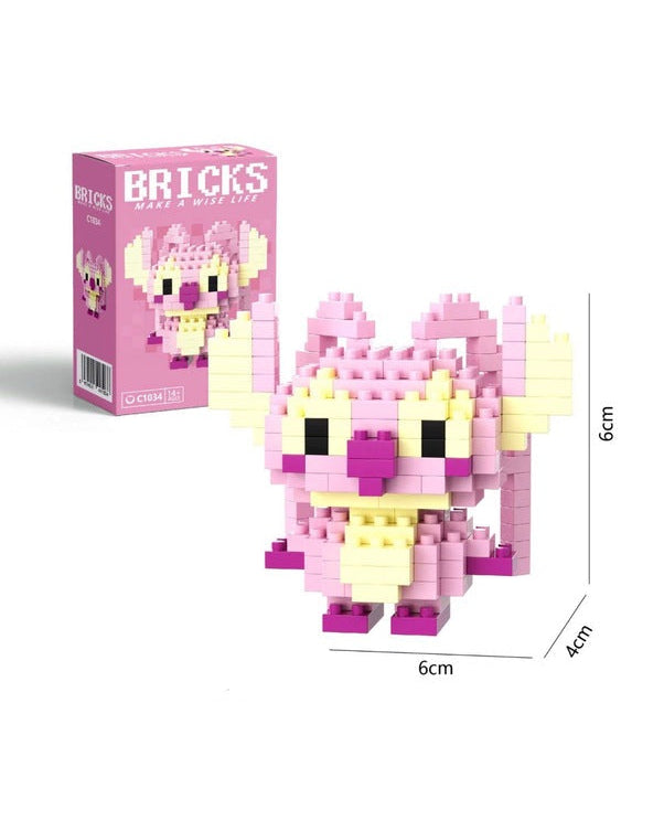 Angel Stitch 3D Figür Mini Bricks Hobi Oyuncak – Pembe