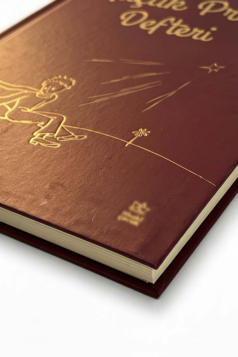 Küçük Prens Sert Kapak Çizgisiz Defter – Bordo
