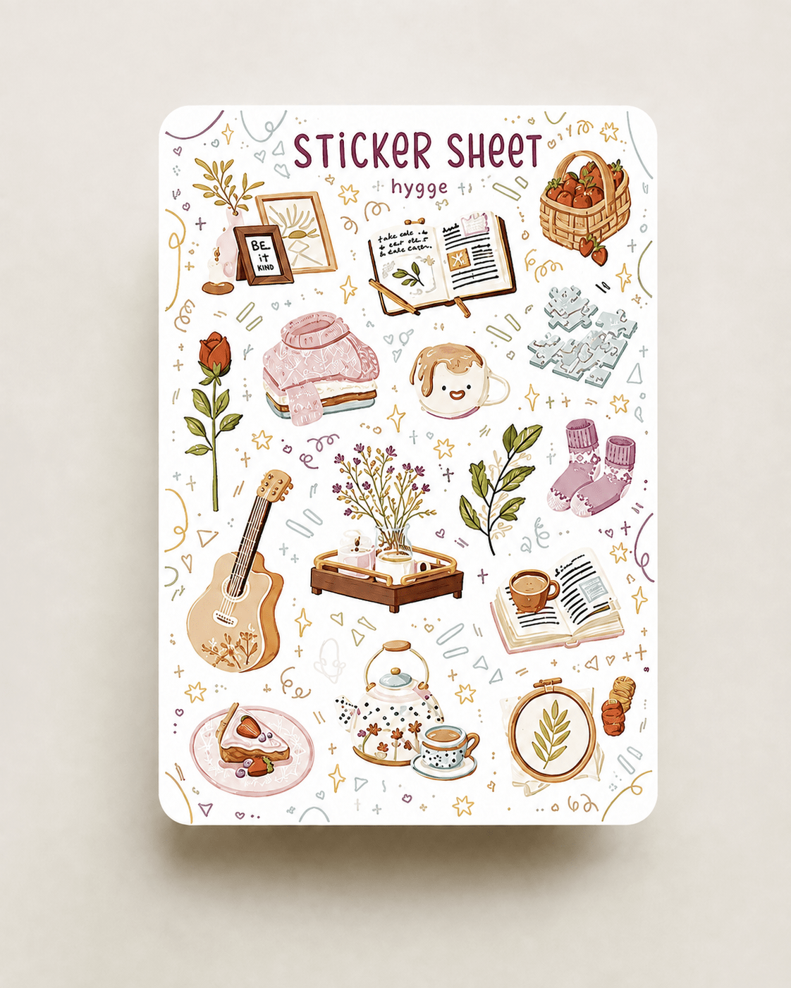 Cozy & Mola Temalı Sticker Sheet – Dekoratif Sticker 10 x 15 cm - zarifceconcept-1