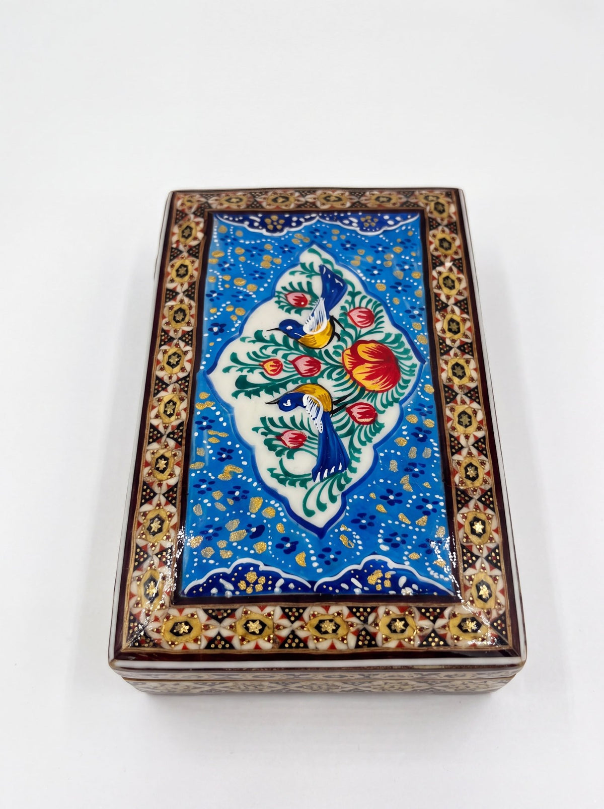 El İşçiliği İran Hatem Kutu – Mavi Bahçe | 16 × 10 cm - zarifceconcept-1