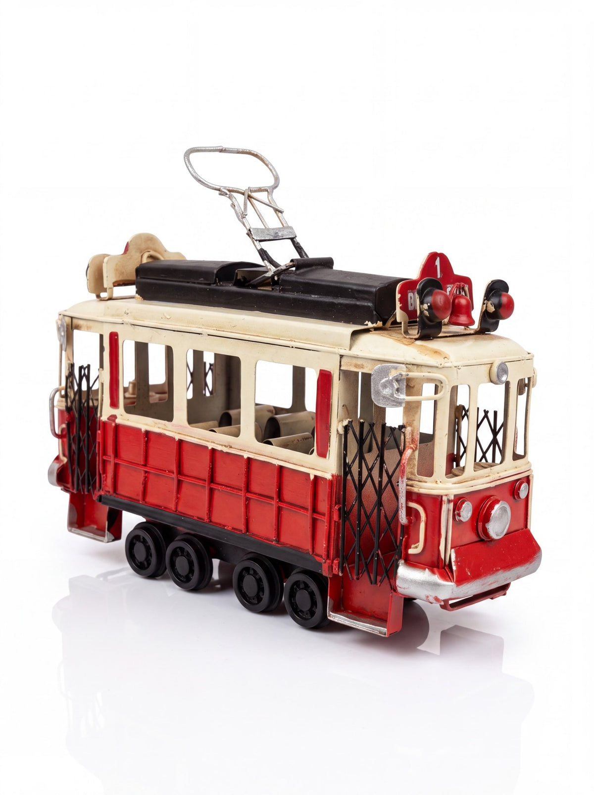 El İşçiliği Metal Nostaljik Tramvay Dekoratif Obje – 19 × 12 cm - zarifceconcept-1