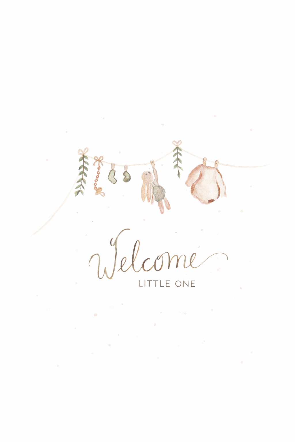 welcome little one hoş geldin bebek not kartı