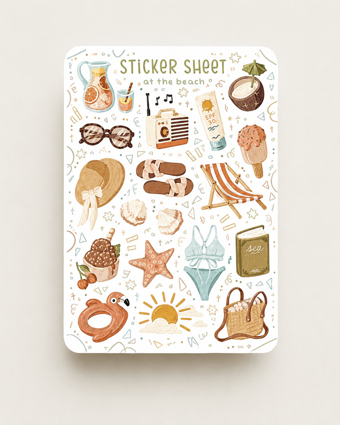 Mevsim & Eğlence Temalı Sticker Sheet – Dekoratif Sticker 10 x 15 cm - zarifceconcept-2