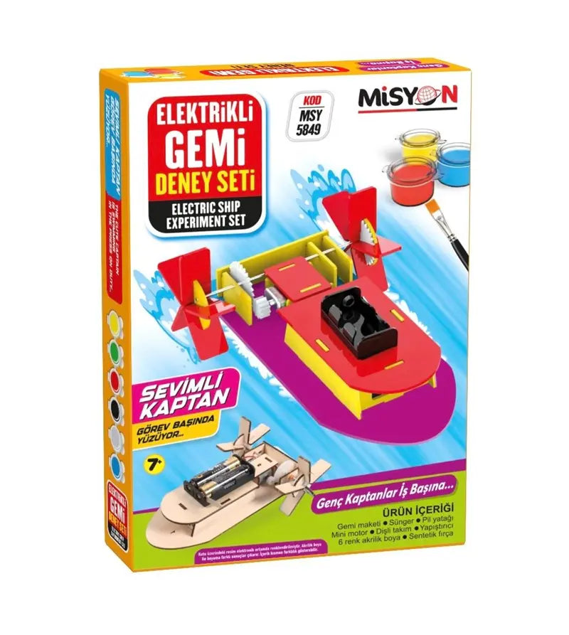 Elektrikli Gemi Deney Seti  Kur, boya, çalıştır ve keşfet!