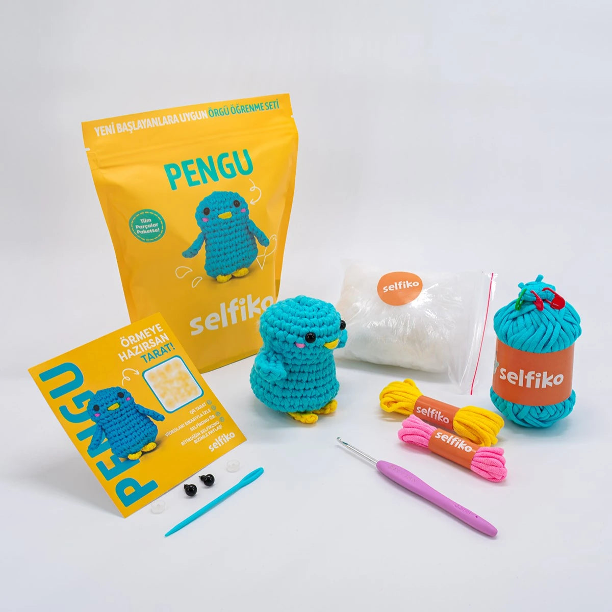 Selfiko Pengu Amigurumi Hobi Seti – El Yapımı Penguen Örgü Deneyimi