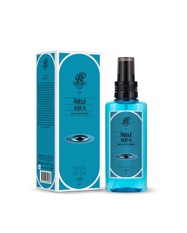 Rebul Aqua Kolonya 125 ml | Okyanus Esintili Serin ve Ferah Koku