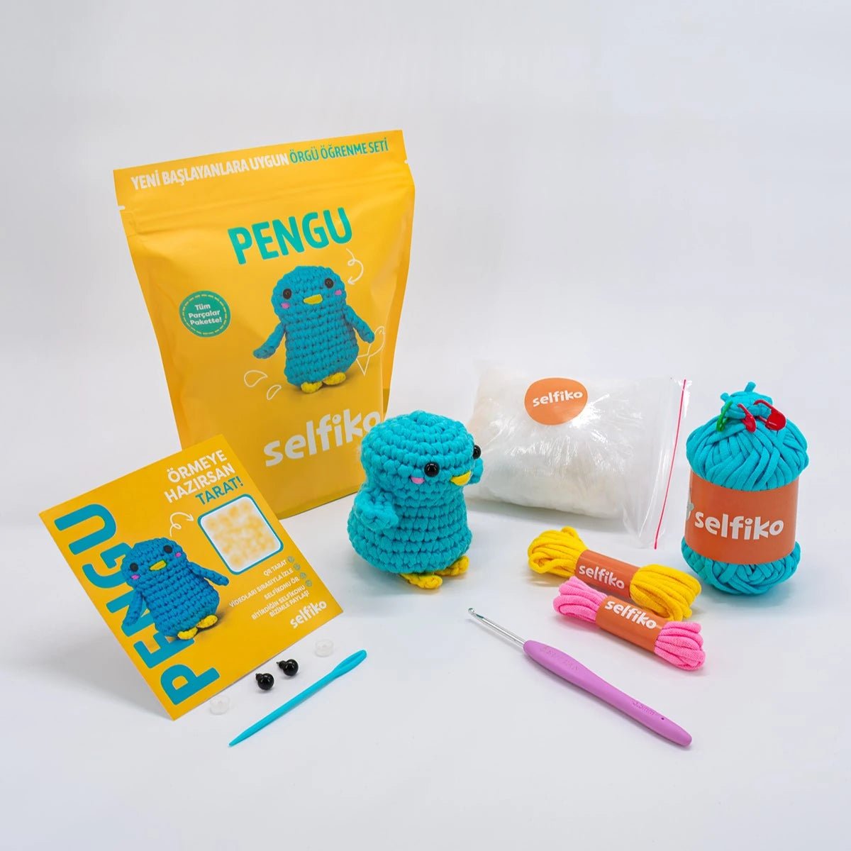 Selfiko Pengu Amigurumi Hobi Seti – El Yapımı Penguen Örgü Deneyimi - zarifceconcept-2