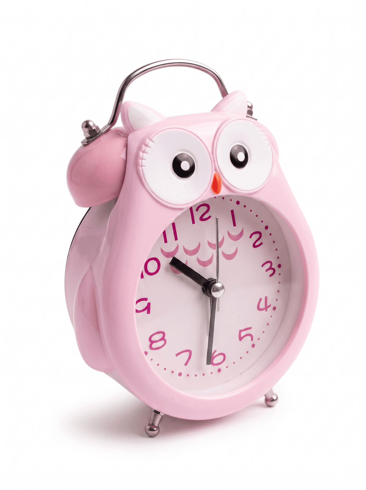 Sevimli Baykuş Figürlü Metal Çocuk Masa Saati – Pembe - zarifceconcept-1