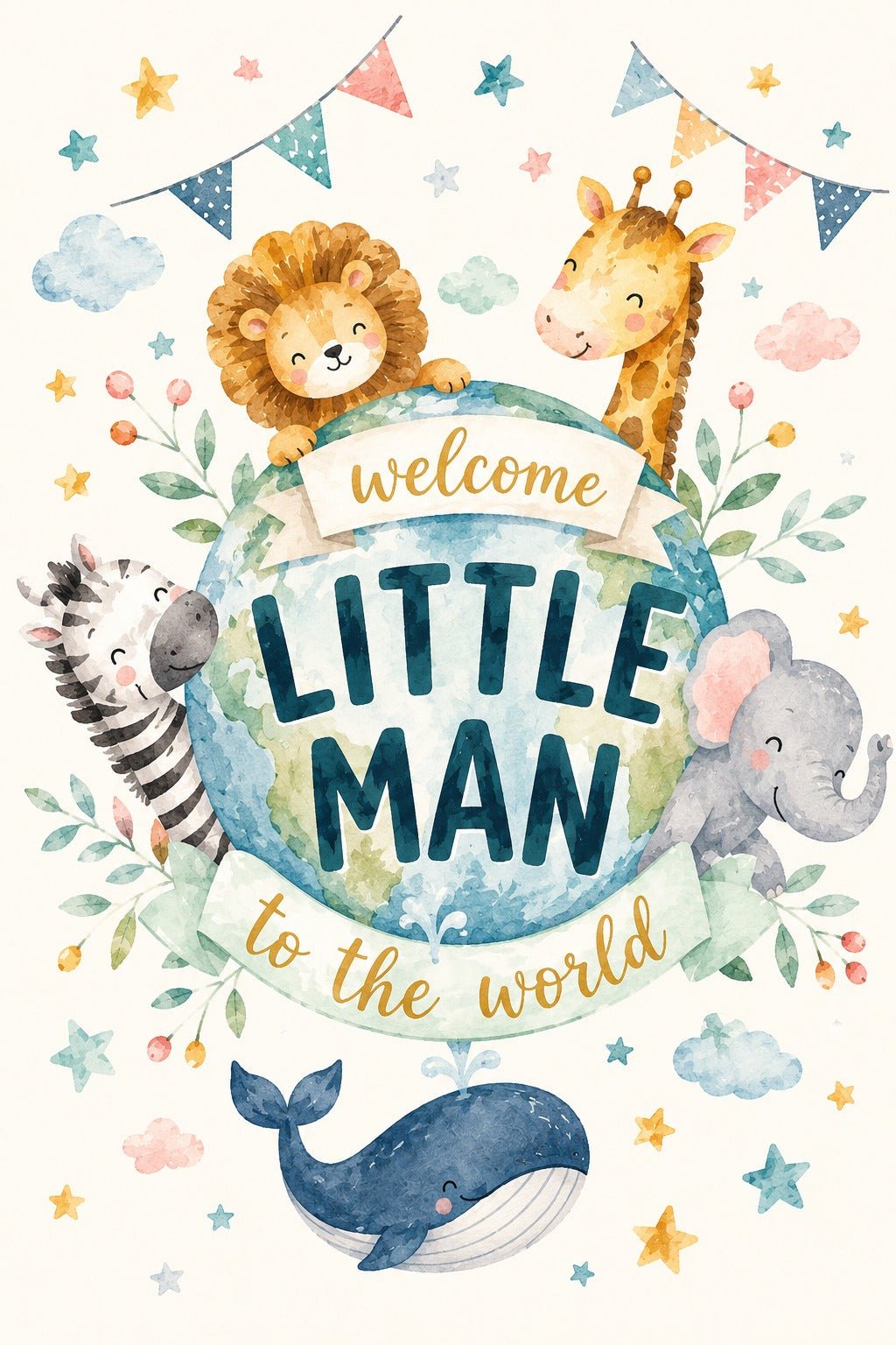 welcome LITTLE MAN – Bebek Tebrik Kartı - zarifceconcept-1