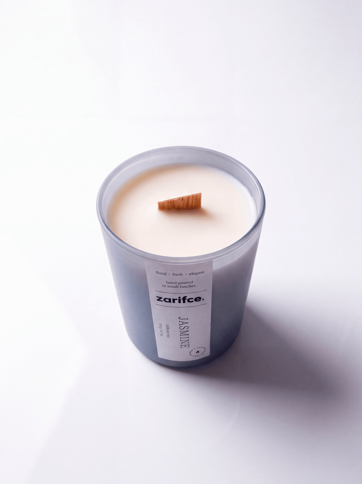 Yasemin Kokulu Buz Mavisi Mum - 190 gr | %100 Doğal Soya Wax & Ahşap Fitil - zarifceconcept-3