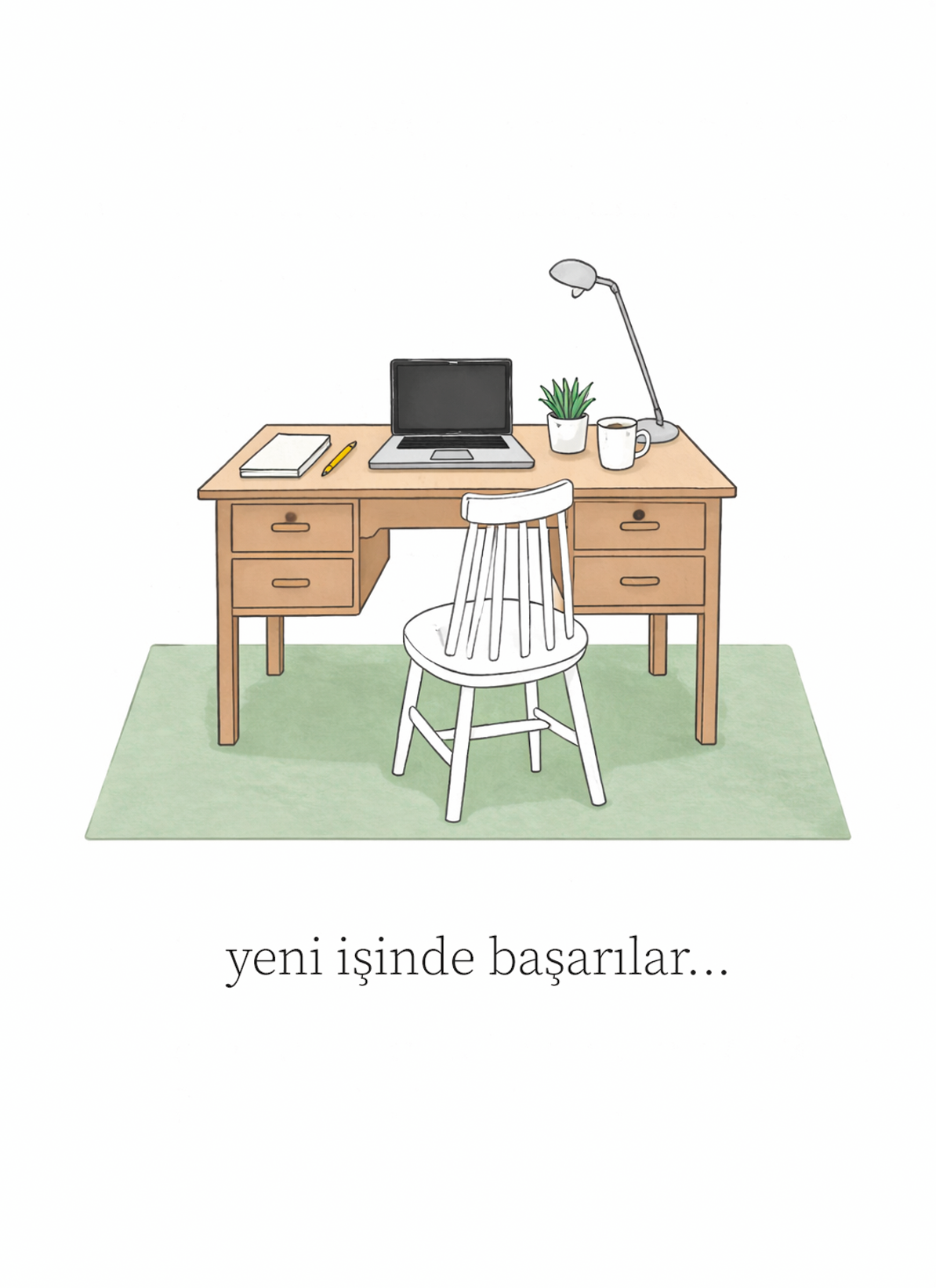yeni işinde başarılar hediye not kartı